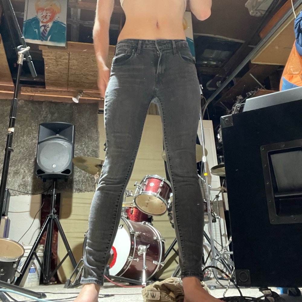 Skinny goth black jeans